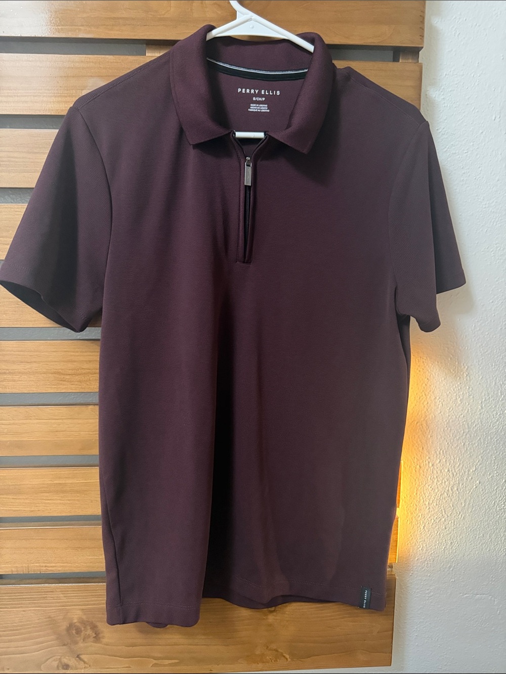 Perry Ellis  Small Men's Deep Burgundy Polo